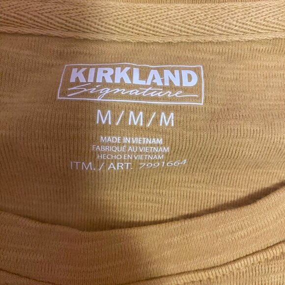 ✨ Kirkland Signature Mustard Yellow 100% Cotton 3/4 Sleeve Top | Size M - Picture 6 of 7